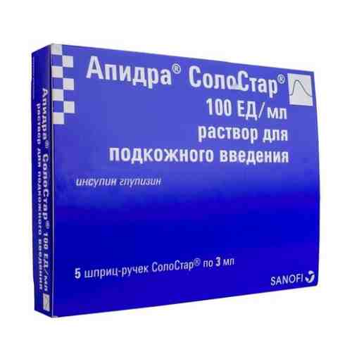 Апидра солостар 100 ЕД/мл раствор для подкожного введения 3 мл шприц-ручка 5 шт.