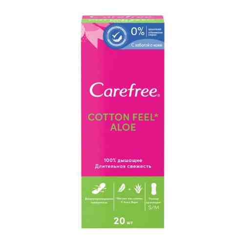 Carefree cotton aloe прокладки ежедневные воздухопроницаемая поверхность с экстрактом алоэ и легким ароматом 20 шт.