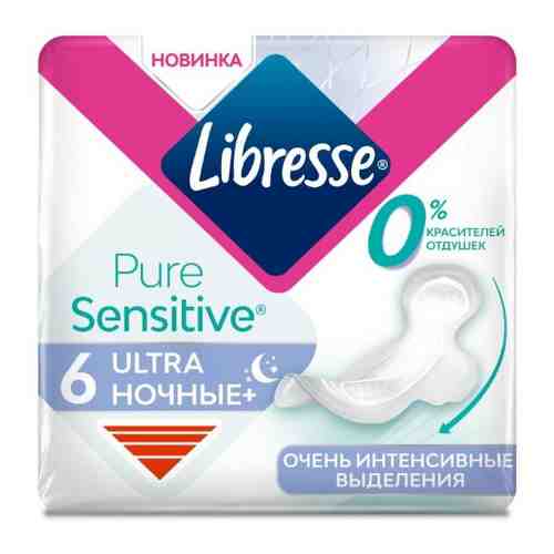 Libresse прокладки puresensitive ultra ночные+ 6 шт.