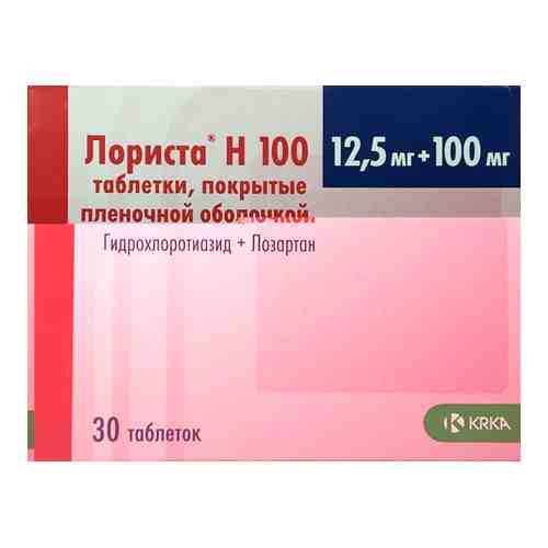 Лориста н 100 12,5 мг + 100 мг 90 шт. таблетки, покрытые пленочной оболочкой