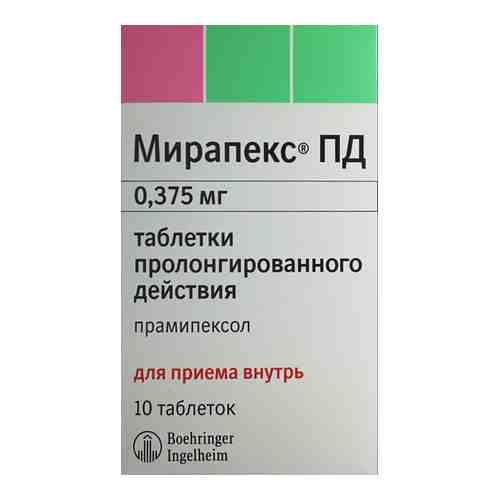 Мирапекс пд 1,5 мг 30 шт. таблетки пролонгированного действия