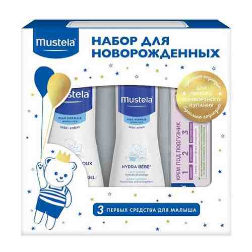 Mustela набор для новорожденных/гель мягкий для купания 500 мл+молочко для тела hydra веве 300 мл+крем под подгузник 1 2 3 50 мл/