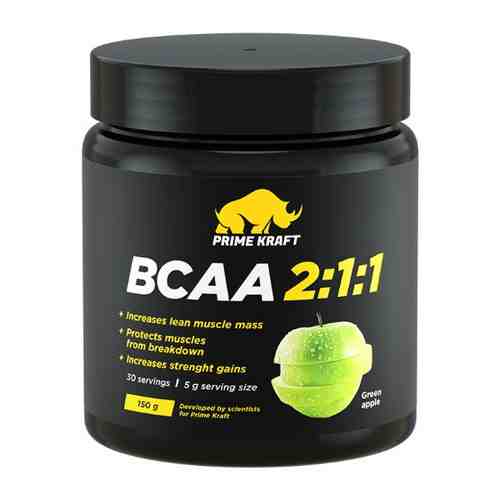 Prime kraft bcaa 2:1:1 со вкусом зеленое яблоко 150 гр/банка