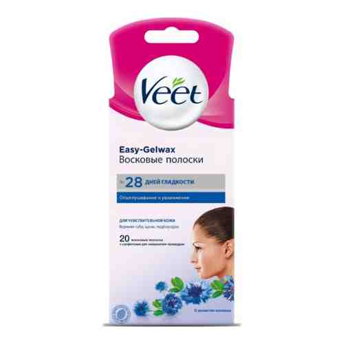 Veet полоски воск д/чувствит кожи д/лица с техн easy- gelwax 20 шт.