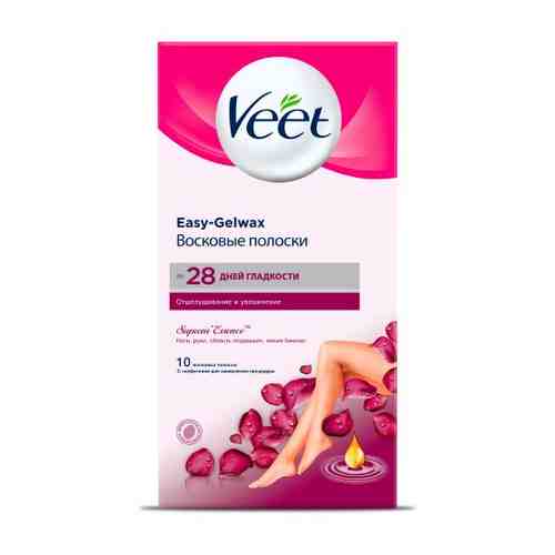 Veet восковые полоски suprem essence c ароматом бархатной розы и эфирными маслами 10 шт.